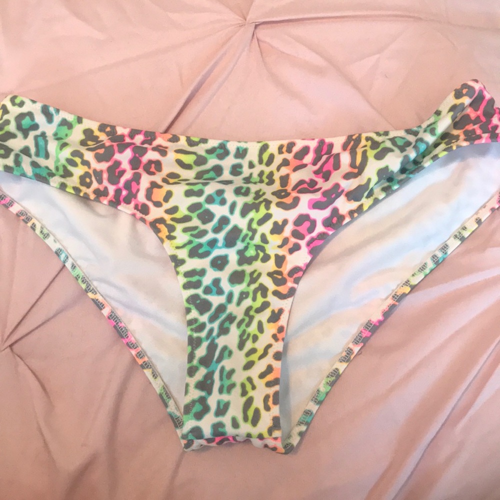 Neon cheetah print bikini bottoms
